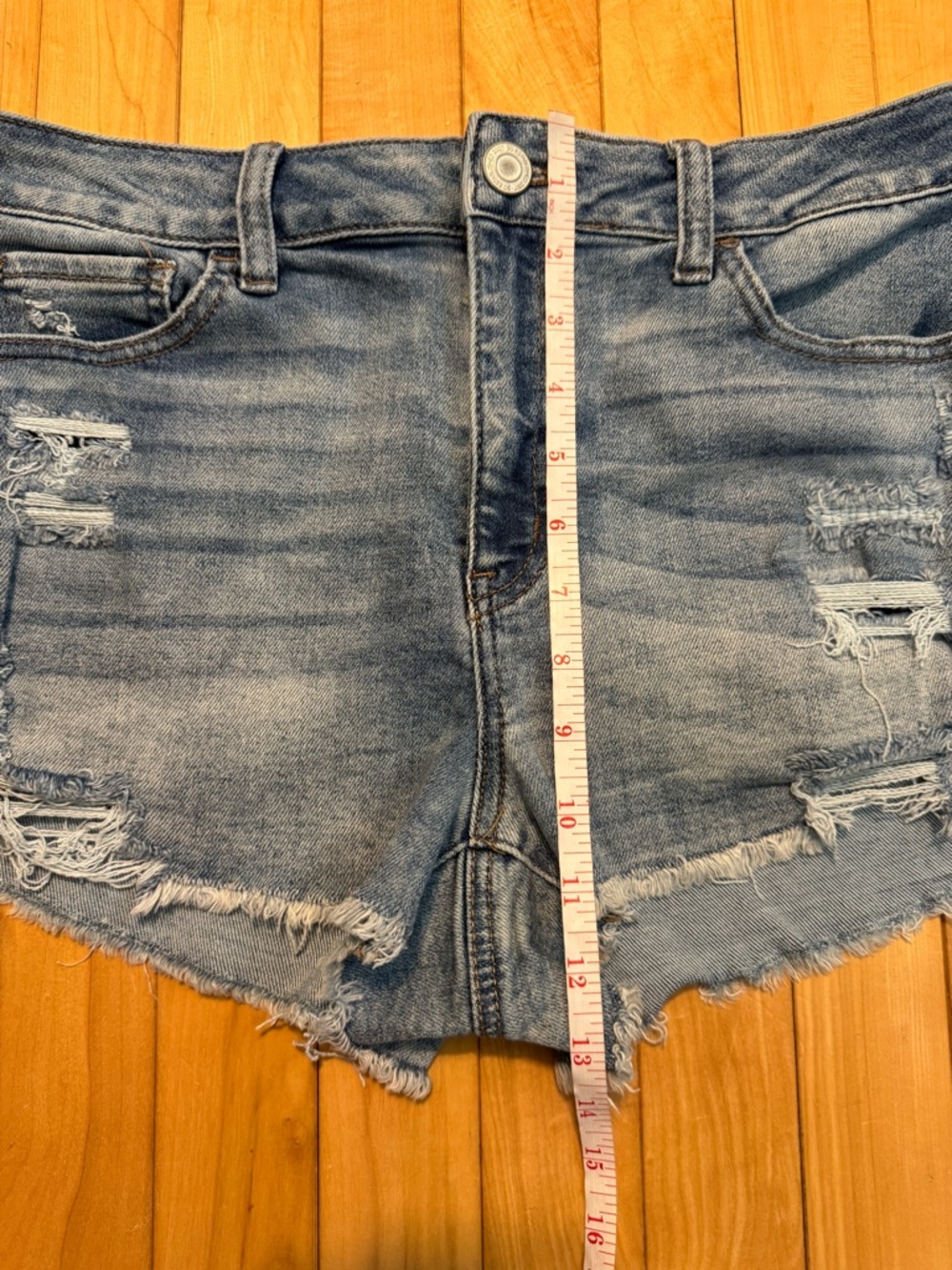Classic Hight Rise Shortie Shorts - Blue size 13 / 31w - Picture 5 of 6